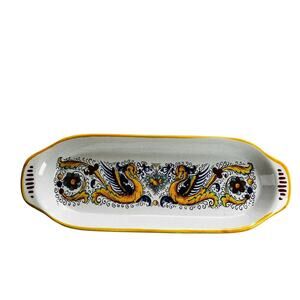 Ceramica Ricco Deruta Hand Painted Italian Majolica Serving Tray - Italy - 12.5"